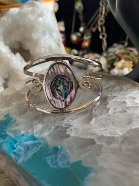 Vintage Mexico .500 Silver Cuff Bracelet Artisan Twisted Wire Design